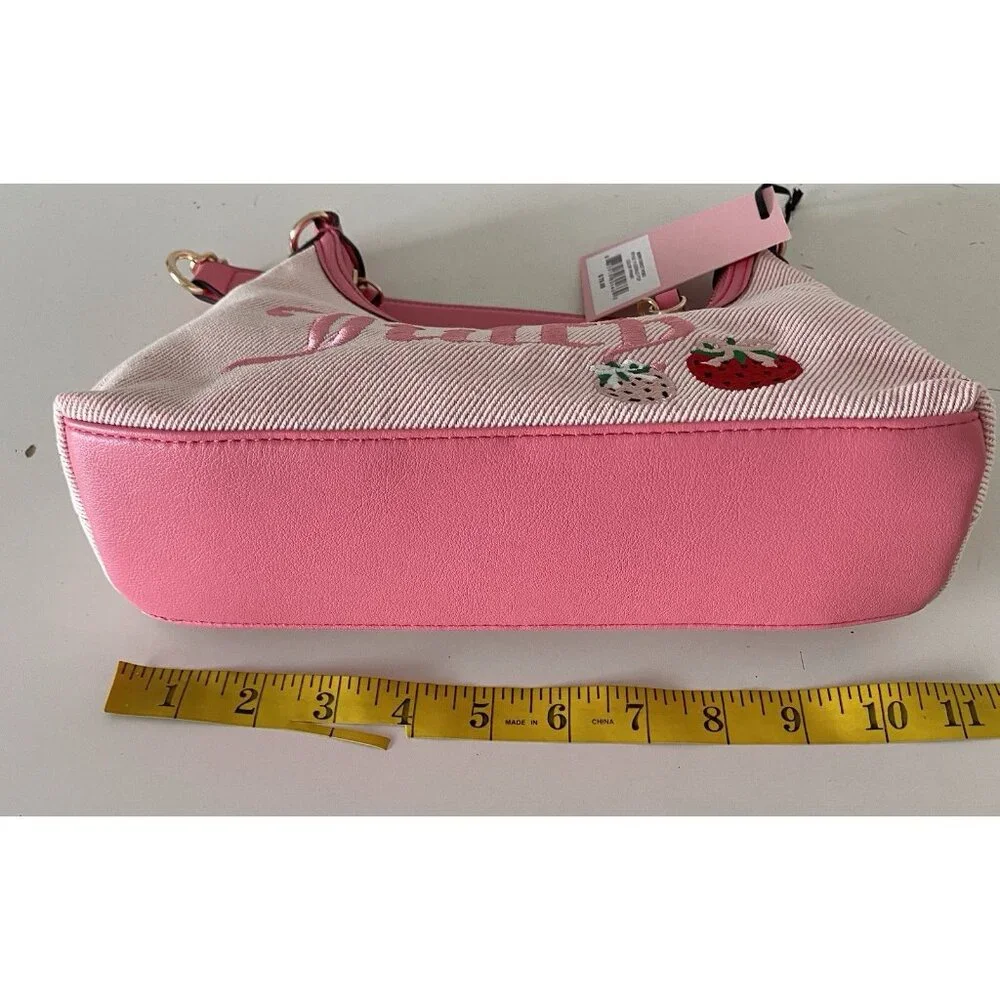 Juicy Couture Berry Sweet Hobo‎ Shoulder Bag Pink Strawberry With Charm NEW